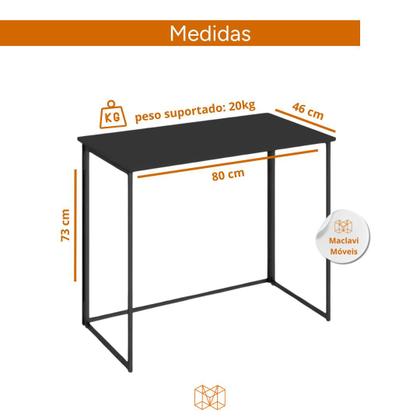 Imagem de Escrivaninha Mesa Dobravel Apoio Estudo Trabalho Notebook Pc Industrial Preta
