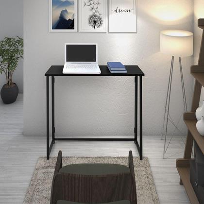Imagem de Escrivaninha Mesa Dobrável De Estudos Trabalho Mesinha Multiuso Para Notebook Pc Escritório Quarto Apartamento