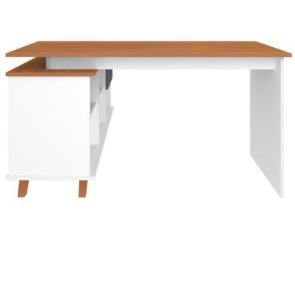 Imagem de Escrivaninha Mesa em L Escritório com Gavetas e Nichos Gold