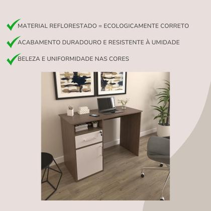 Imagem de Escrivaninha Mesa Escritório 1 Porta 1 Gaveta com Chave 1 Nicho