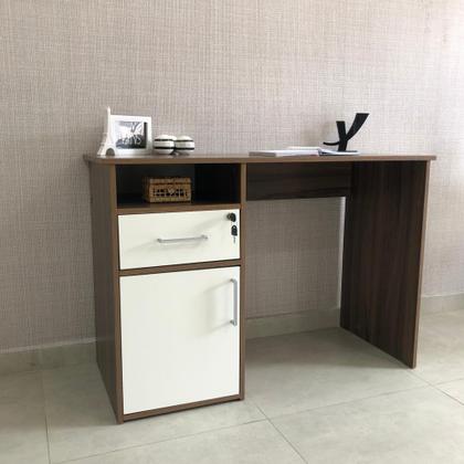 Imagem de Escrivaninha Mesa Escritório 1 Porta 1 Gaveta com Chave 1 Nicho