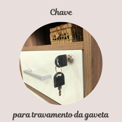 Imagem de Escrivaninha Mesa Escritório 1 Porta 1 Gaveta com Chave 1 Nicho
