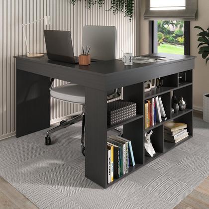 Imagem de Escrivaninha Mesa Escritório 115,5x120cm em L 8 Nichos Montecello Yescasa