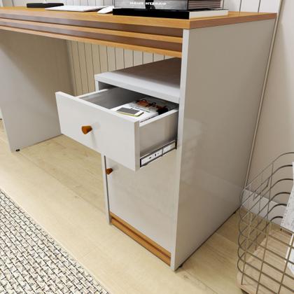 Imagem de Escrivaninha Mesa Escritório 120cm 1 Porta 1 Gaveta 100% MDF Madrid
