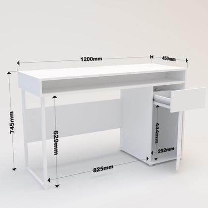 Imagem de Escrivaninha Mesa Escritório 120cm 1 Porta 1 Gaveta Chicago