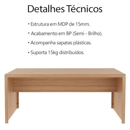 Imagem de Escrivaninha Mesa Escritorio 180 cm ME4185 Amendoa Tecno Mobili
