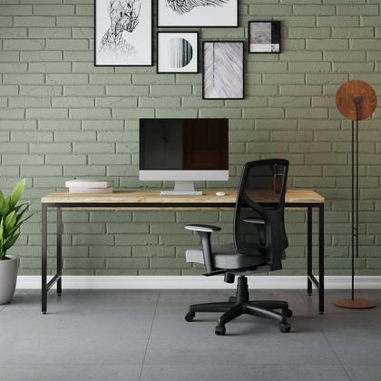 Imagem de Escrivaninha Mesa Escritório 180cm Estilo Industrial Diretor Active Yescasa