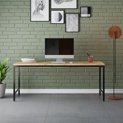 Imagem de Escrivaninha Mesa Escritório 180cm Estilo Industrial Diretor Active Yescasa