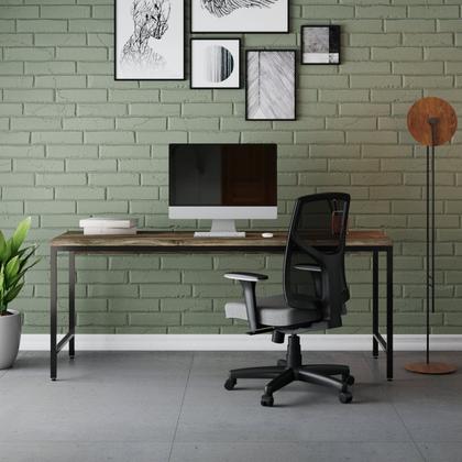 Imagem de Escrivaninha Mesa Escritório 180cm Estilo Industrial Diretor Active Yescasa