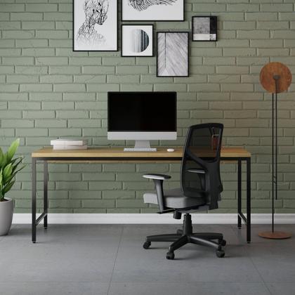 Imagem de Escrivaninha Mesa Escritório 180cm Estilo Industrial Diretor Active Yescasa