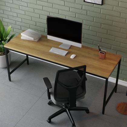 Imagem de Escrivaninha Mesa Escritório 180cm Estilo Industrial Diretor Active Yescasa