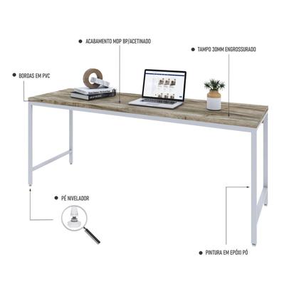 Imagem de Escrivaninha Mesa Escritório 180cm Estilo Industrial Diretor Active Yescasa