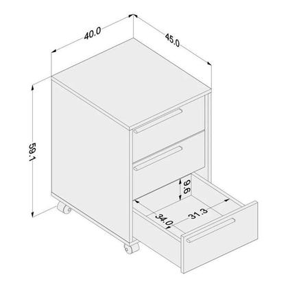 Imagem de Escrivaninha Mesa Escritório 2 Gavetas 120cm com Gaveteiro 3 Gavetas Maia