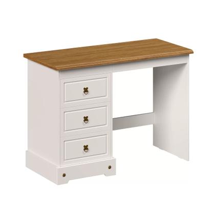 Imagem de Escrivaninha Mesa Escritório 3 Gavetas com Tampo em Madeira Maciça Smile