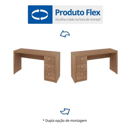 Imagem de Escrivaninha Mesa Escritório 3 Gavetas Me4102