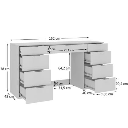 Imagem de Escrivaninha Mesa Escritório 9 Gavetas 8502