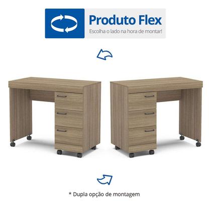 Imagem de Escrivaninha Mesa Escritório 90cm 3 Gavetas Osaka