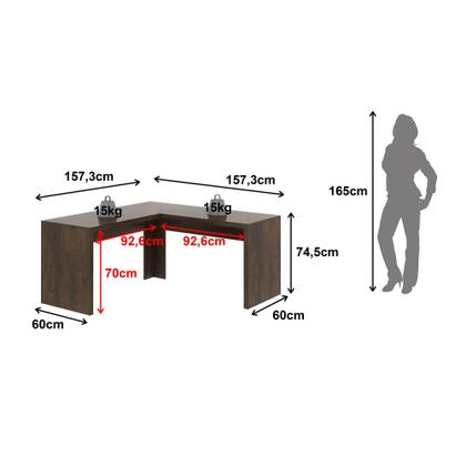Imagem de Escrivaninha Mesa Escritório Angular em L 157,3x157,3cm ME4116
