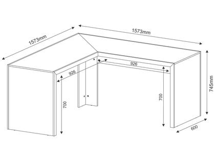 Imagem de Escrivaninha Mesa Escritório Angular em L ME4116 157,3cm Branco