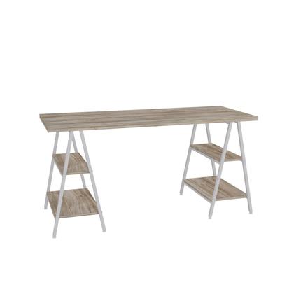 Imagem de Escrivaninha Mesa Escritório Cavalete 150Cm 4 Prateleiras Estilo Industrial Kuadra