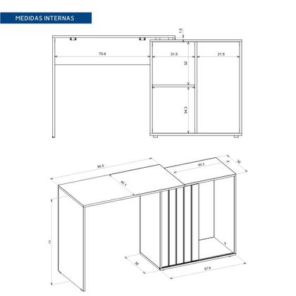 Imagem de Escrivaninha Mesa Escritório com 1 Porta Start