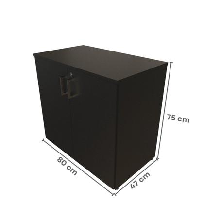 Imagem de Escrivaninha Mesa Escritório com Armário Baixo e Aéreo com Chave 200cm Modular Kitcubos