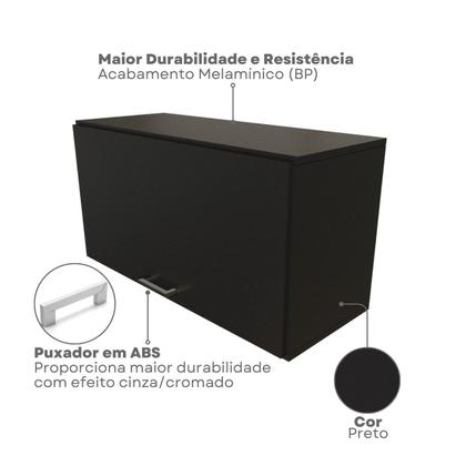 Imagem de Escrivaninha Mesa Escritório com Armário Baixo e Aéreo com Chave 200cm Modular Kitcubos
