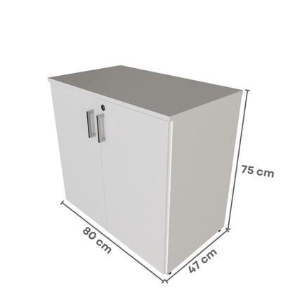 Imagem de Escrivaninha Mesa Escritório com Armário Baixo e Aéreo com Chave 200cm X 75cm Modular
