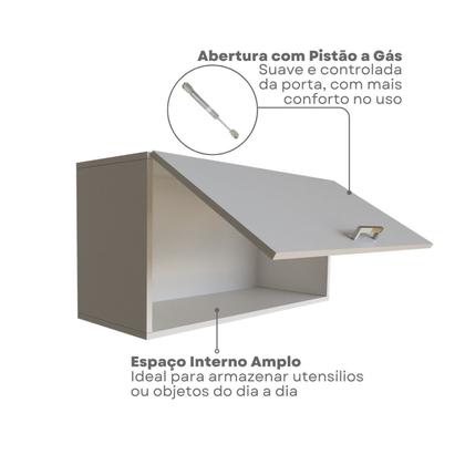Imagem de Escrivaninha Mesa Escritório com Armário Baixo e Aéreo com Chave 200cm X 75cm Modular