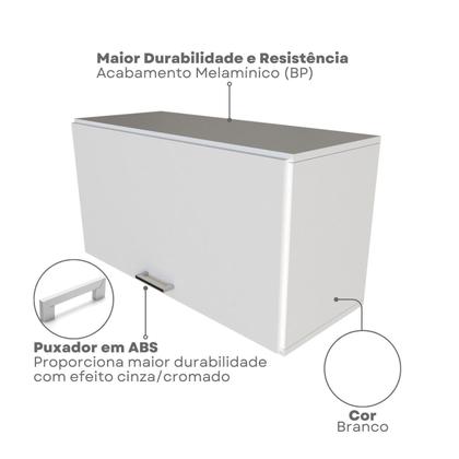 Imagem de Escrivaninha Mesa Escritório com Armário Baixo e Aéreo com Chave 200cm X 75cm Modular