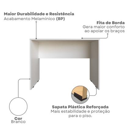 Imagem de Escrivaninha Mesa Escritório com Armário Baixo e Aéreo com Chave 200cm X 75cm Modular