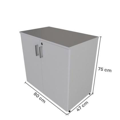Imagem de Escrivaninha Mesa Escritório com Armários 180cm e Prateleira