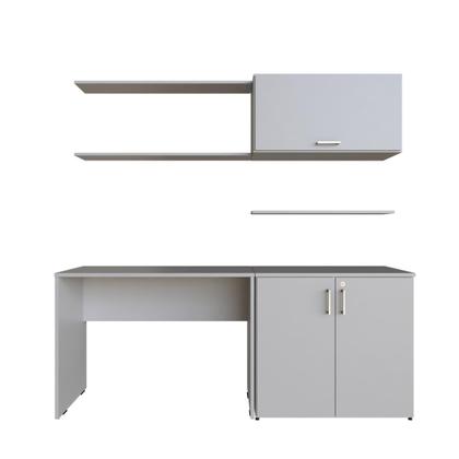 Imagem de Escrivaninha Mesa Escritório com Armários 180cm e Prateleira