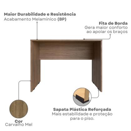 Imagem de Escrivaninha Mesa Escritório com Armários 180cm e Prateleira