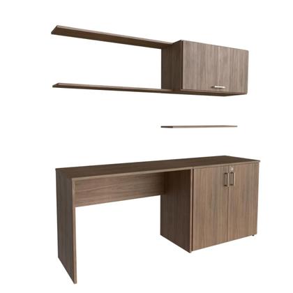 Imagem de Escrivaninha Mesa Escritório com Armários 180cm e Prateleira