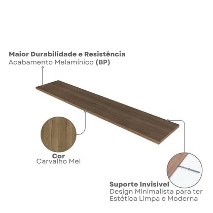 Imagem de Escrivaninha Mesa Escritório com Armários 180cm e Prateleira