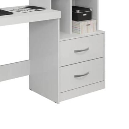 Imagem de Escrivaninha Mesa Escritório com Estante 2 Gavetas 4 Nichos Alana
