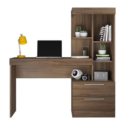 Imagem de Escrivaninha Mesa Escritório com Estante 2 Gavetas Office NT 2010