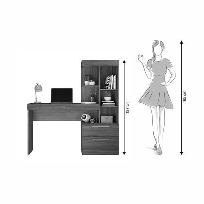 Imagem de Escrivaninha Mesa Escritório com Estante 2 Gavetas Office NT 2010