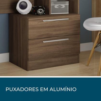 Imagem de Escrivaninha Mesa Escritório com Estante 2 Gavetas Office NT 2010