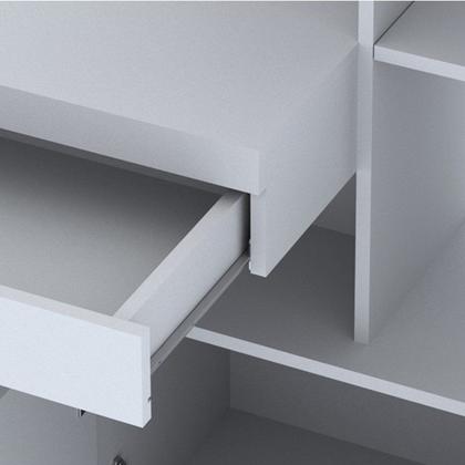 Imagem de Escrivaninha Mesa Escritório com Estante 2 Portas 1 Gaveta Me4143