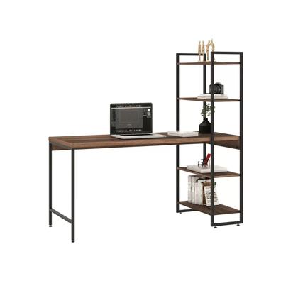 Imagem de Escrivaninha Mesa Escritório com Estante 4 Prateleiras Estilo Industrial 150cm Active Yescasa