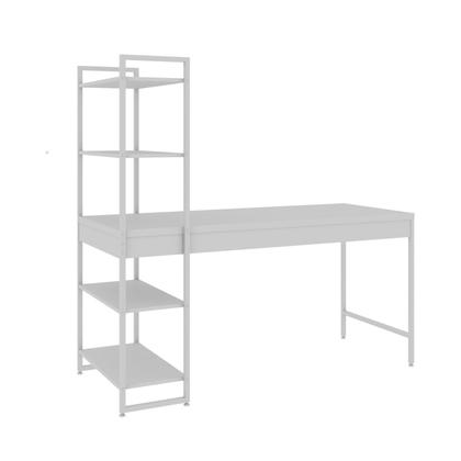 Imagem de Escrivaninha Mesa Escritório com Estante 4 Prateleiras Estilo Industrial 150cm Active Yescasa