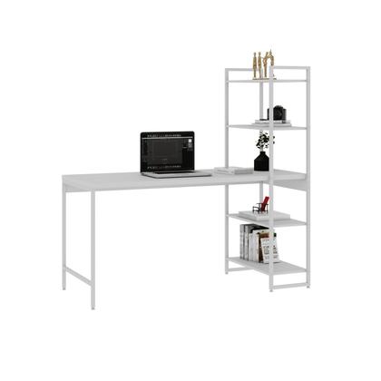 Imagem de Escrivaninha Mesa Escritório com Estante 4 Prateleiras Estilo Industrial 150cm Active Yescasa