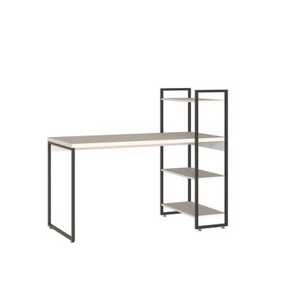 Imagem de Escrivaninha Mesa Escritório com Estante Alta Estilo Industrial 135cm com 03 Prateleiras Dynamica Yescasa