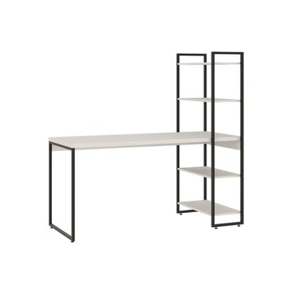 Imagem de Escrivaninha Mesa Escritório com Estante Alta Estilo Industrial 150cm com 04 Prateleiras Dynamica Yescasa