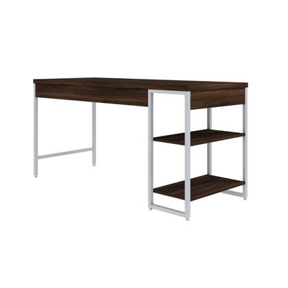 Imagem de Escrivaninha Mesa Escritório com Estante Baixa 2 Prateleiras Estilo Industrial 150cm Active Yescasa