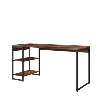 Imagem de Escrivaninha Mesa Escritório com Estante Baixa Estilo Industrial 150cm com 02 Prateleiras Dynamica Yescasa
