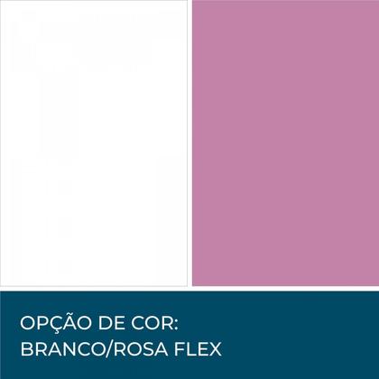 Imagem de Escrivaninha Mesa Escritório com Estante Office NT 2010 2 Gavetas 131,5cm Branco New E Rosa