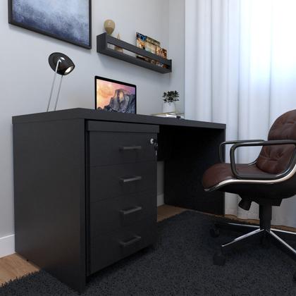 Imagem de Escrivaninha Mesa Escritório com Gaveteiro e Prateleira